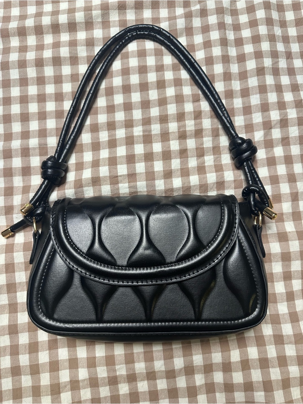 Source Unknown Black Shoulder Bag with Knotted Strap - Picture 2 of 5